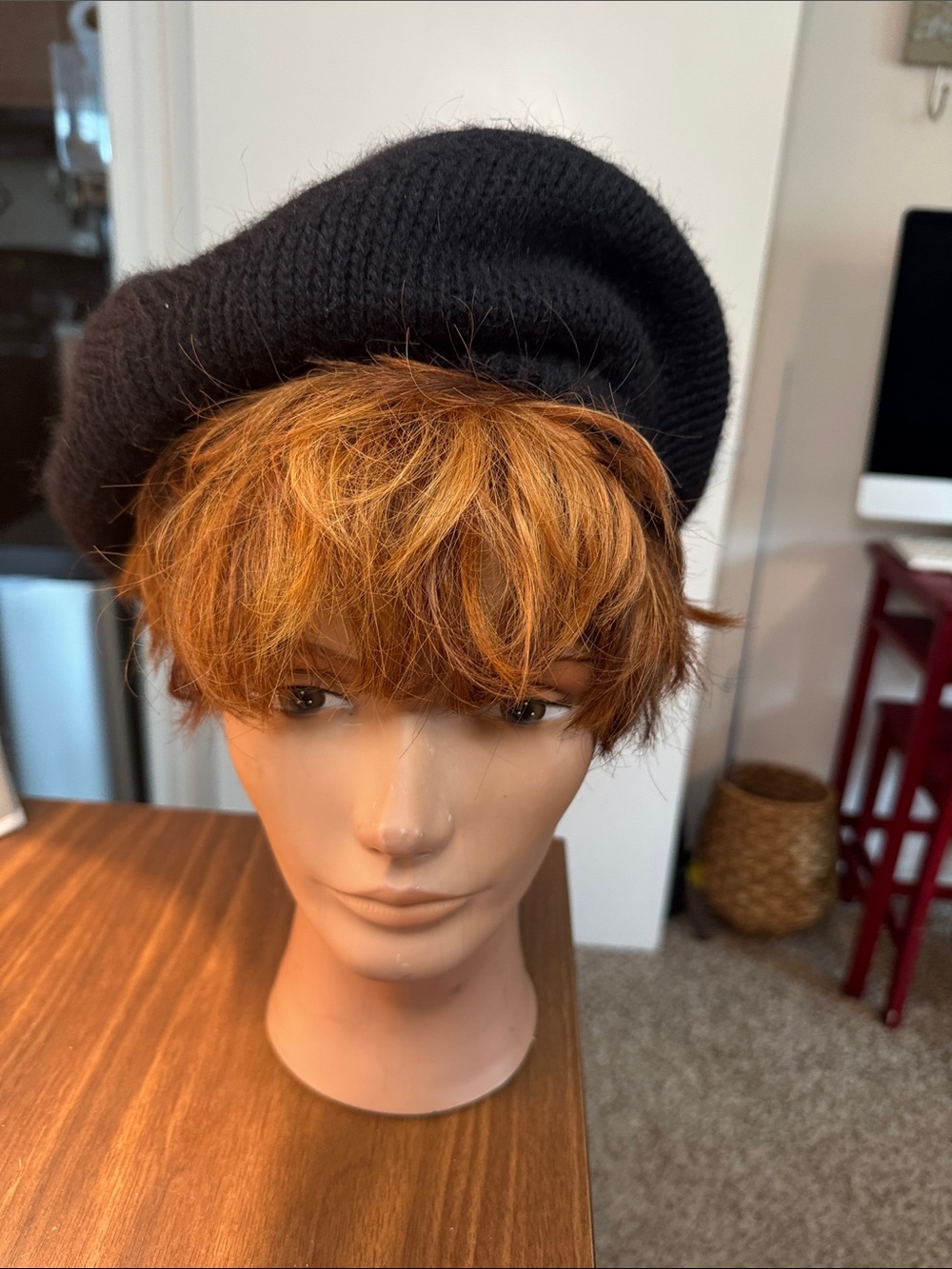 New Dahlia Classic Black Knit Beret